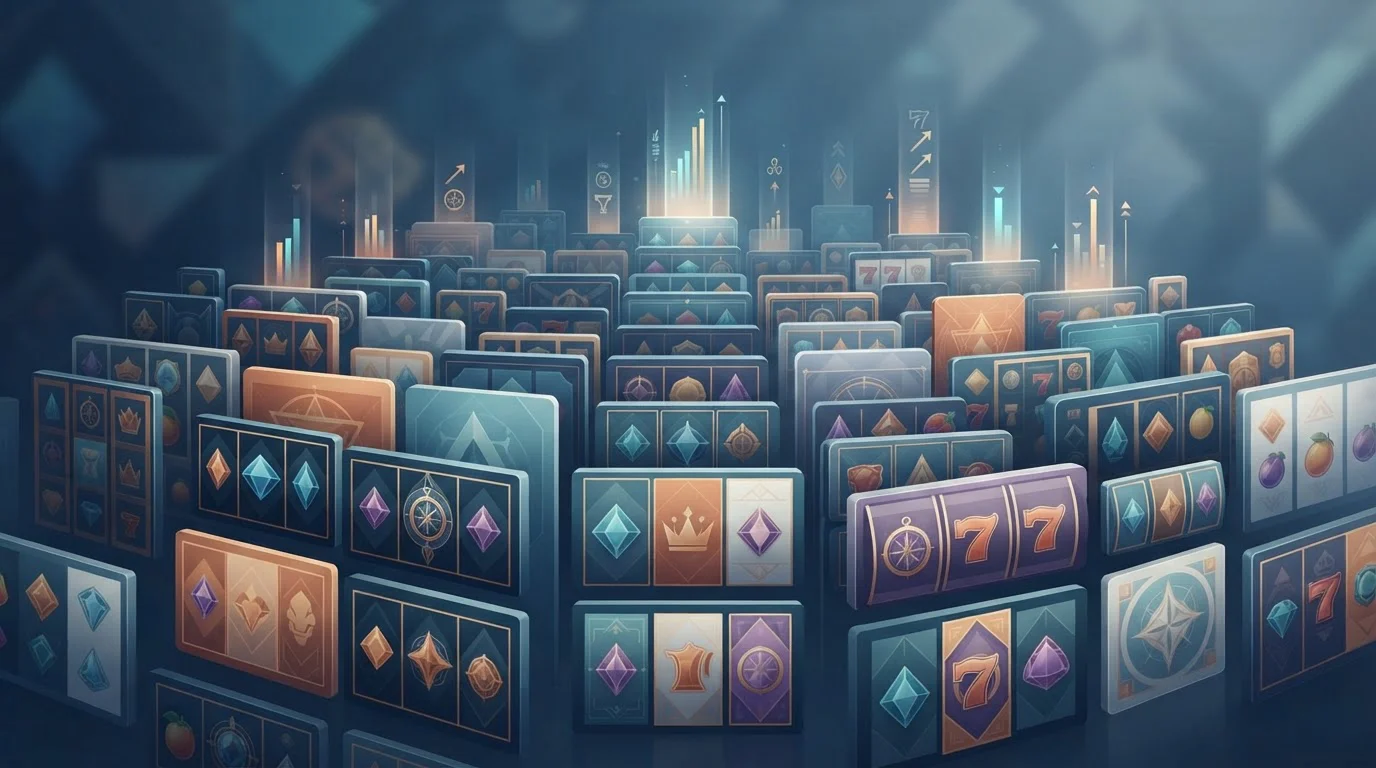 Neutrale redaktionelle Illustration zu Online-Slots und Jackpot-Symbolik ohne reale Marken oder Spieloberflächen